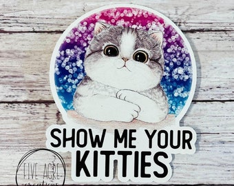 Show Me Your Kitties Sticker | Funny Cat Waterproof Decal