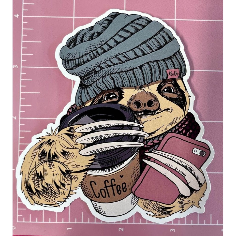 Cute Sloth Sticker - Funny Car Decal - Waterproof - Laptop Sticker ...