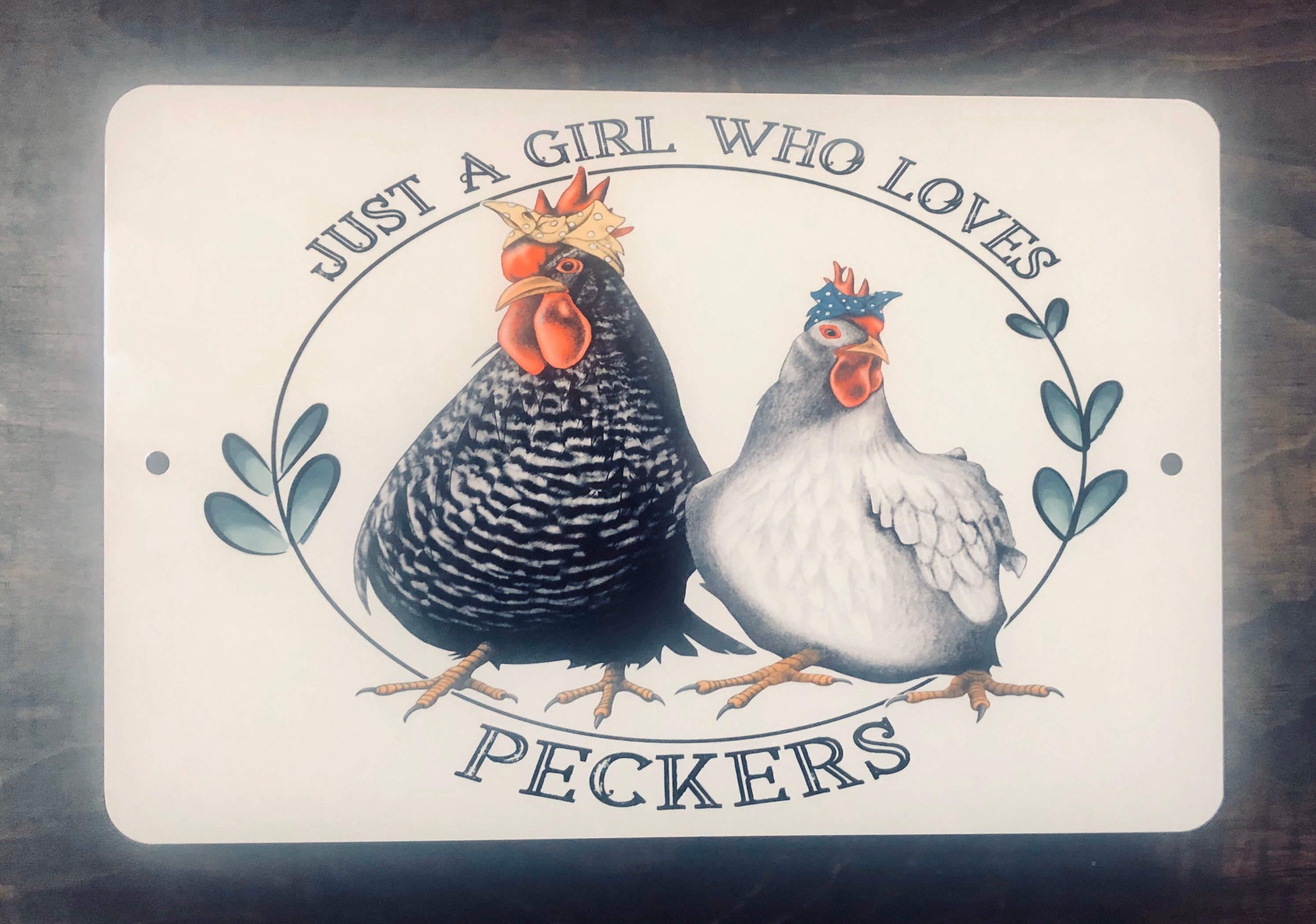 Funny Sign | Just A Girl Who Loves Peckers | Chicken Coop Decor | Cut…