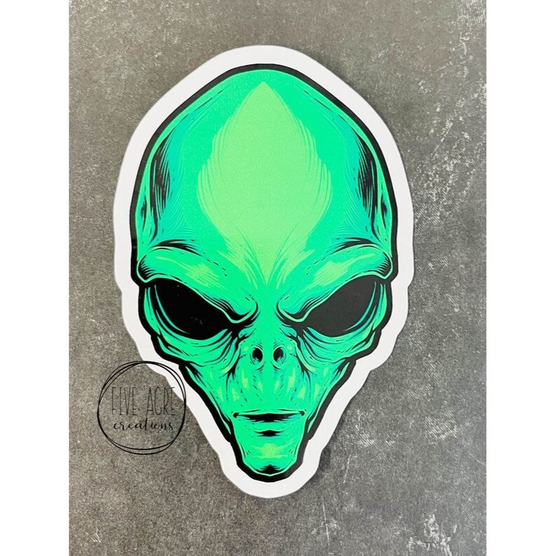 Alien Face Sticker | Car Decal | Laptop Sticker | Water Bottle Decal ...
