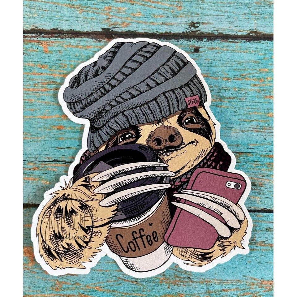 Cute Sloth Sticker - Funny Car Decal - Waterproof - Laptop Sticker ...