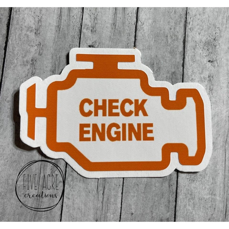 Translucent Check Engine Light Sticker Check Engine Light - Vinyl Sticker - Waterproof Decal - Weatherproof ...