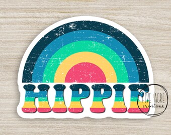 Colorful Waterproof Sticker | Hippie | Rainbow Car Decal