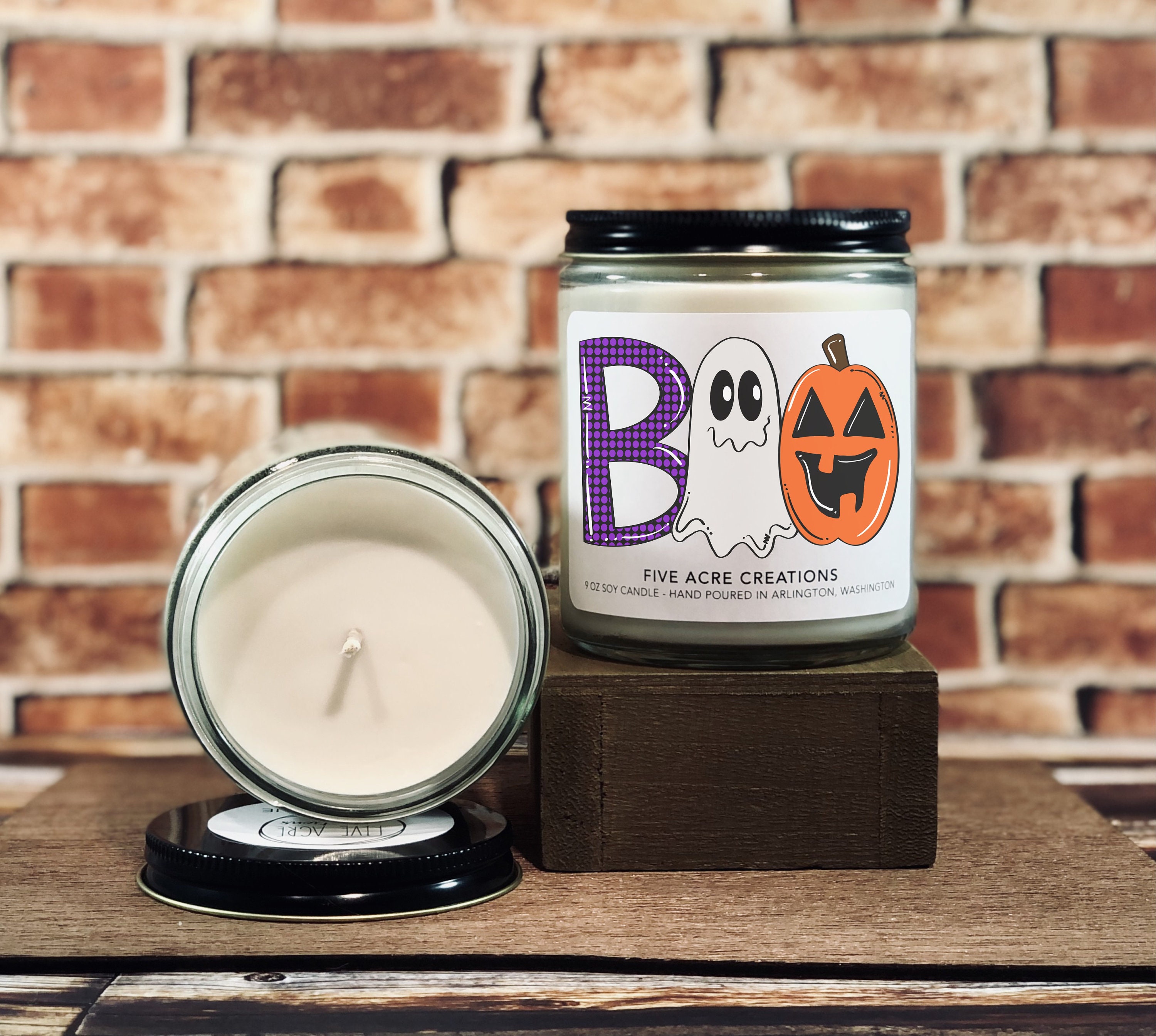 Halloween Candle Ghost Candle BOO Candle Halloween Gift Etsy
