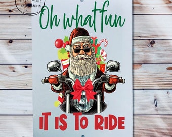Santa on Motorcycle | Etsy