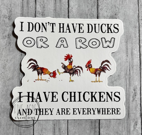 Funny Waterproof Weatherproof Vinyl Sticker | Cute Chicken Sticker | High Quality |Rugged | Car Decal | Laptop Stickers | Window Decals