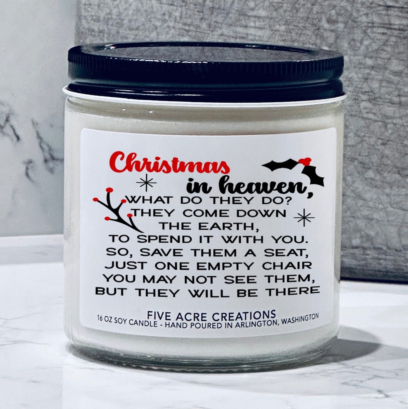 Memorial Candle Sympathy Gift Christmas in Heaven in Etsy