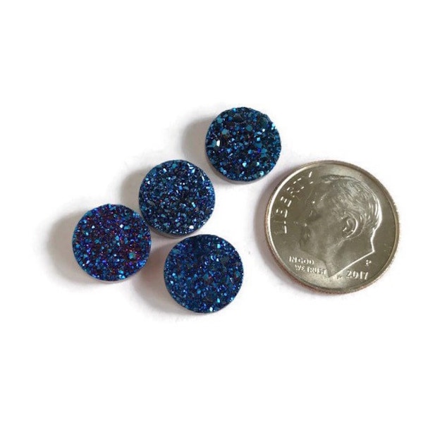 Titanium Druzy Cabochon, Blue Druzy Cabochon, Blue Druzy Beads, Wholesale Druzy