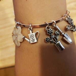 Spring/garden/gardening themed charm bracelet