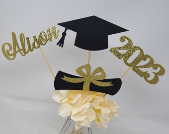 Graduation party decorations 2024, Graduation Centerpiece Sticks, Grad 2024, custom name centerpiece, Graduation table decor, Class of 2024