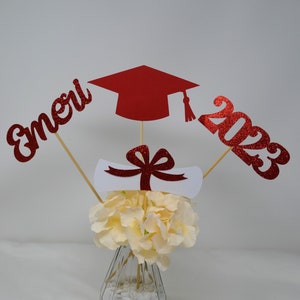 Graduation party decorations 2024, Graduation Centerpiece Sticks, Grad 2024, custom name centerpiece, Graduation table decor, Class of 2024