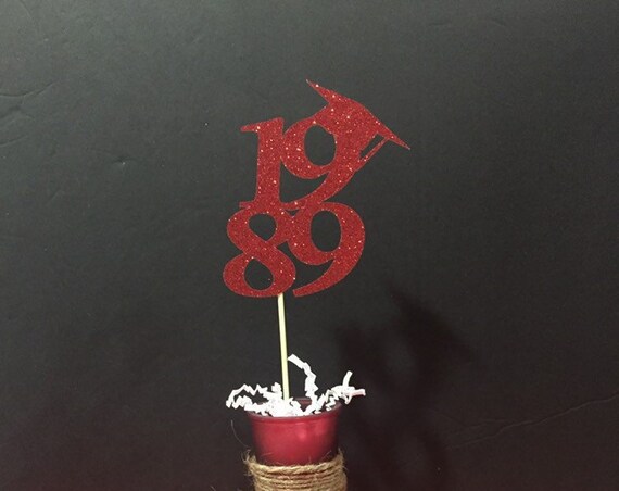 Set of 3 sticks, 1989 Class Reunion Centerpiece, 30 years class Anniversary, 30th Celebration, Centerpieces, Class Reunion Decoration