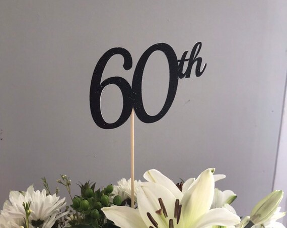Set of three sticks, 60th Birthday Centerpiece, 60th Anniversary, 60th Celebration, Centerpieces, 60's Birthday Decoration, Class Reunion