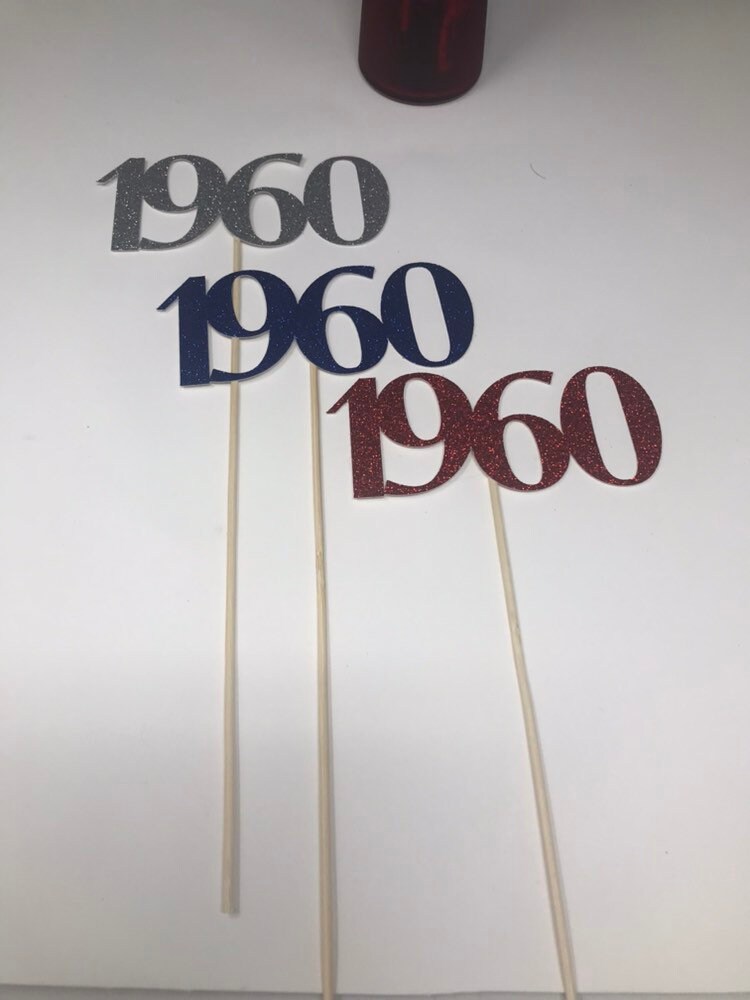 Set Of 3 Sticks Class Reunion 1960 Class Reunion Centerpiece 60