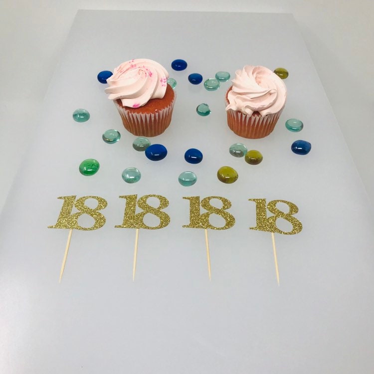 18th Birthday Cupcake Toppers Birthday Decoration 18th | Etsy