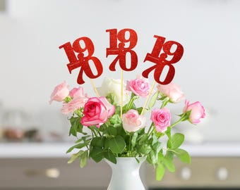 Set of 3 sticks 1970, Class Reunion Centerpiece, Class Reunion decoration, Class of 1970 decoration, Class Reunion items, Class of 1970