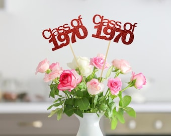 Set of 3 Class of 1970, 1970 Class Reunion Centerpiece, Class of 1970 decorations, Class Reunion 1970 props, ANY YEAR, 55th Year Reunion