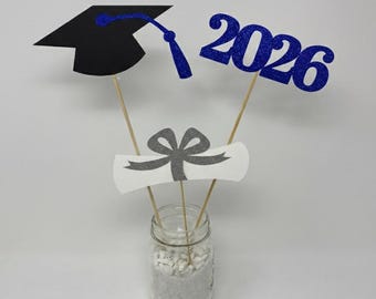 Graduation Centerpieces, Graduation Centerpiece Sticks, class of 2026, Graduation party Decoration, 2026 picks, Graduation 2026, prom 2026