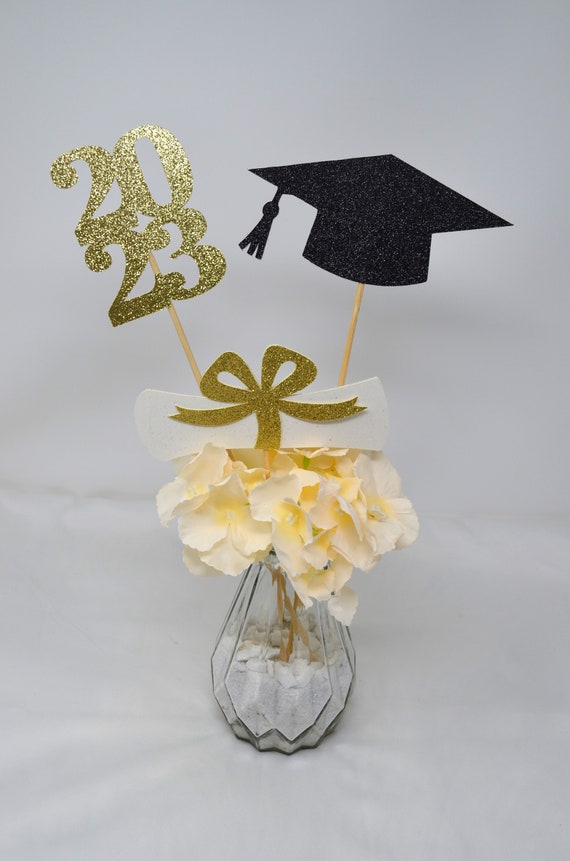 ALL GLITTER, Graduation party decoration, 2023 Graduation Centerpiece, Gold graduation Decoration, class of 2023, graduation decorations