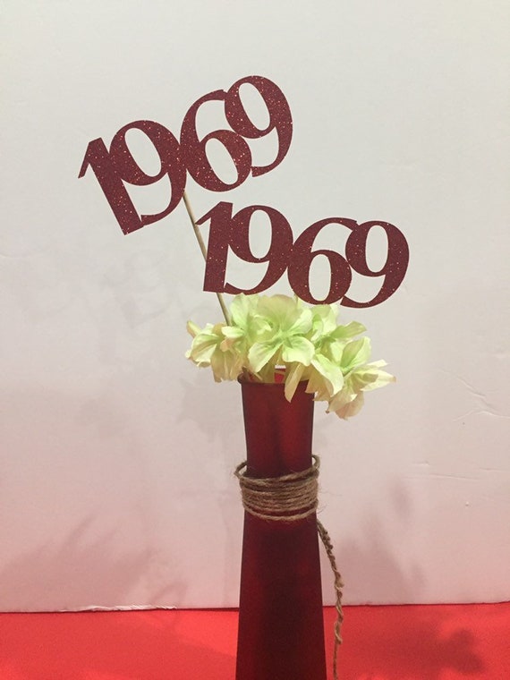 Set of 3 sticks, Class reunion, 1969 Class Reunion Centerpiece, 50 years class Anniversary, 50th Celebration, Class Reunion Decoration