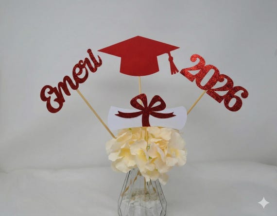 Graduation party decorations 2026, Graduation Centerpiece Sticks, Grad 2026, custom name centerpiece, Graduation table decor, Class of 2026