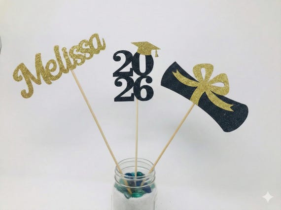 Graduation party decorations 2026, Graduation Centerpiece Sticks, Grad 2026, custom name centerpiece, Class of 2026, 2026 sign