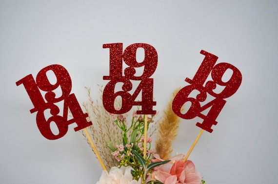 Set of 3 sticks, 1964 Class Reunion Centerpiece, 60 years class Anniversary, 60th Celebration, Centerpieces, Class Reunion Decoration