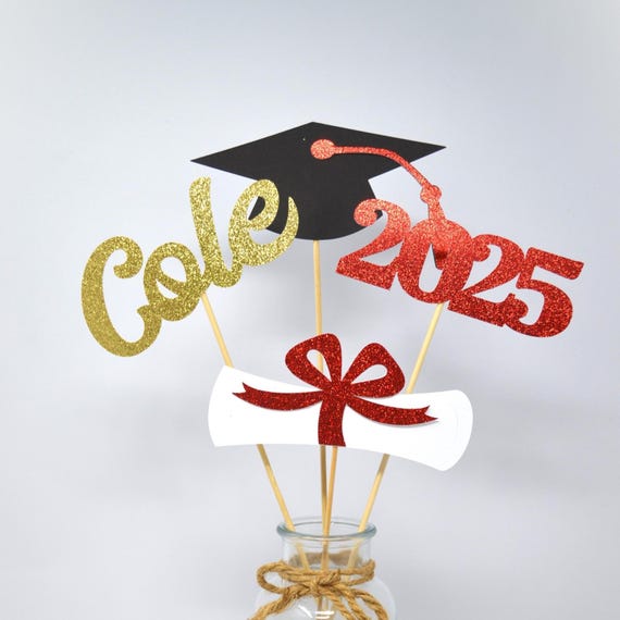 Graduation party decorations 2025, Graduation Centerpiece Sticks, Grad 2025, custom name centerpiece, Graduation table decor, Class of 2025