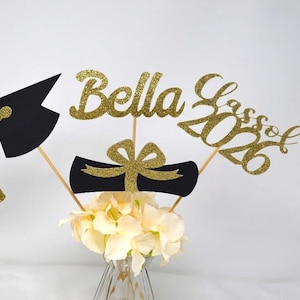 Centros de mesa personalizados de graduación 2026, palitos para centros de mesa de graduación, graduación 2026, centro de mesa con nombre, decoración de graduación, promoción 2026