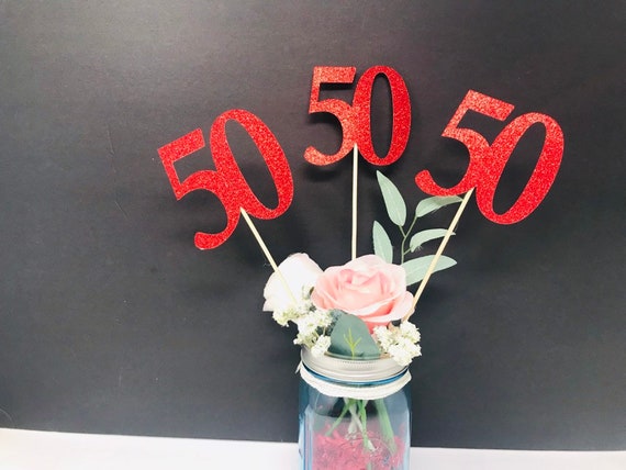 Birthday Centerpiece, 50th Anniversary, 50th Celebration, 50th Birthday decoration, 50th class reunion, Class of 1970, 50th Caketopper