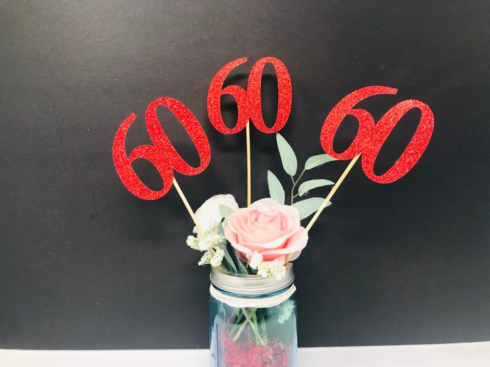 Birthday Centerpiece, 60th Anniversary, 60th Celebration, 60th Birthday