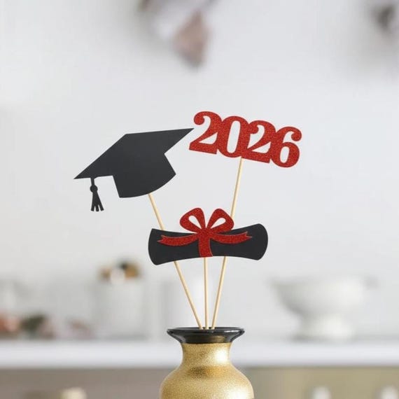 2026 Graduation decorations, Graduation Centerpiece Sticks, class of 2026, Graduation party Decoration, 2026 picks, Graduation 2026, 2026