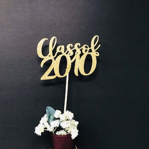 Class of 2010 Reunion Centerpiece: Glitter Anniversary Decoration