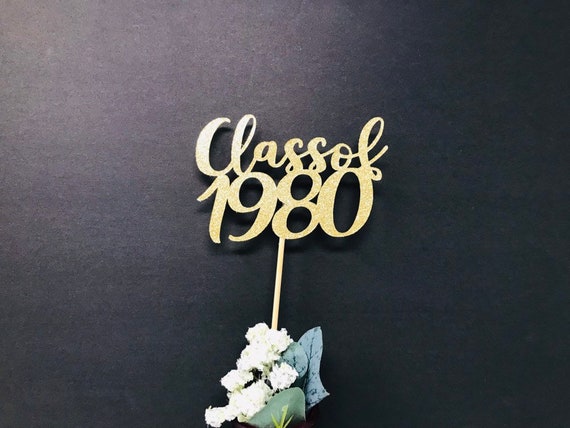 Class of 1980, Class Reunion Centerpiece, 40 years class Anniversary, 40th Celebration, Centerpieces, Class Reunion Decoration, year 1980