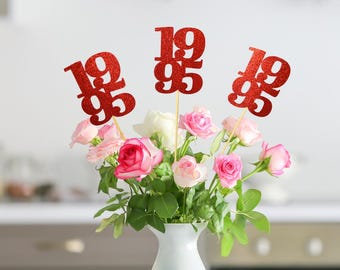 Set of 3 sticks 1995, Class Reunion Centerpiece, Class Reunion decoration, Class of 1995 decoration, Class Reunion items, Class of 1995