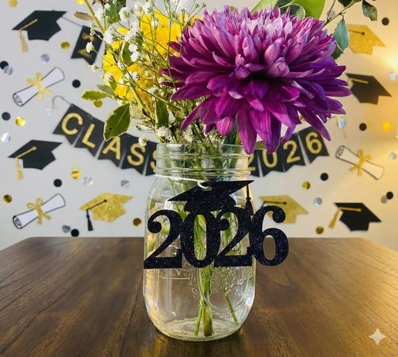 2026 tags, 2026 cut out, Graduation party decorations 2026, Graduation Cut outs, 2026 Mason jar tags , class of 2026, Graduation Decoration
