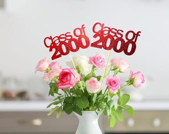 Set of 3 Class of 2000, 2000 Class Reunion Centerpiece, Class of 2000 decorations, Class Reunion 2000 props, ANY YEAR, 25th Class Reunion