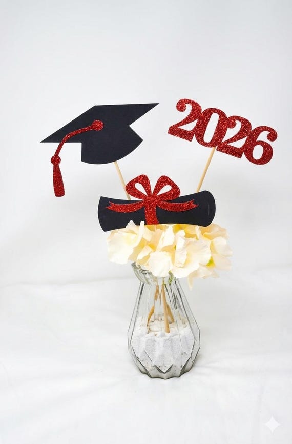 Graduation Centerpieces, Graduation Centerpiece Sticks, class of 2026, Graduation party Decoration, 2026 picks, Graduation 2026, prom 2026