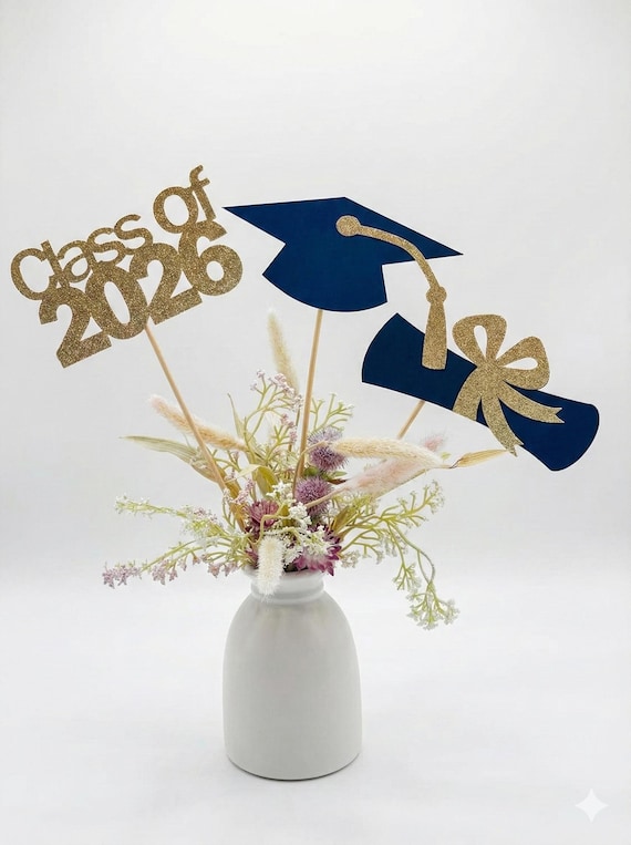 2026 Graduation decorations, Graduation Centerpiece Sticks, class of 2026, Graduation party Decoration, 2026 picks, Graduation 2026 props
