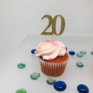 20th Birthday Cupcake Toppers, Birthday Decoration, 20th Birthday ...