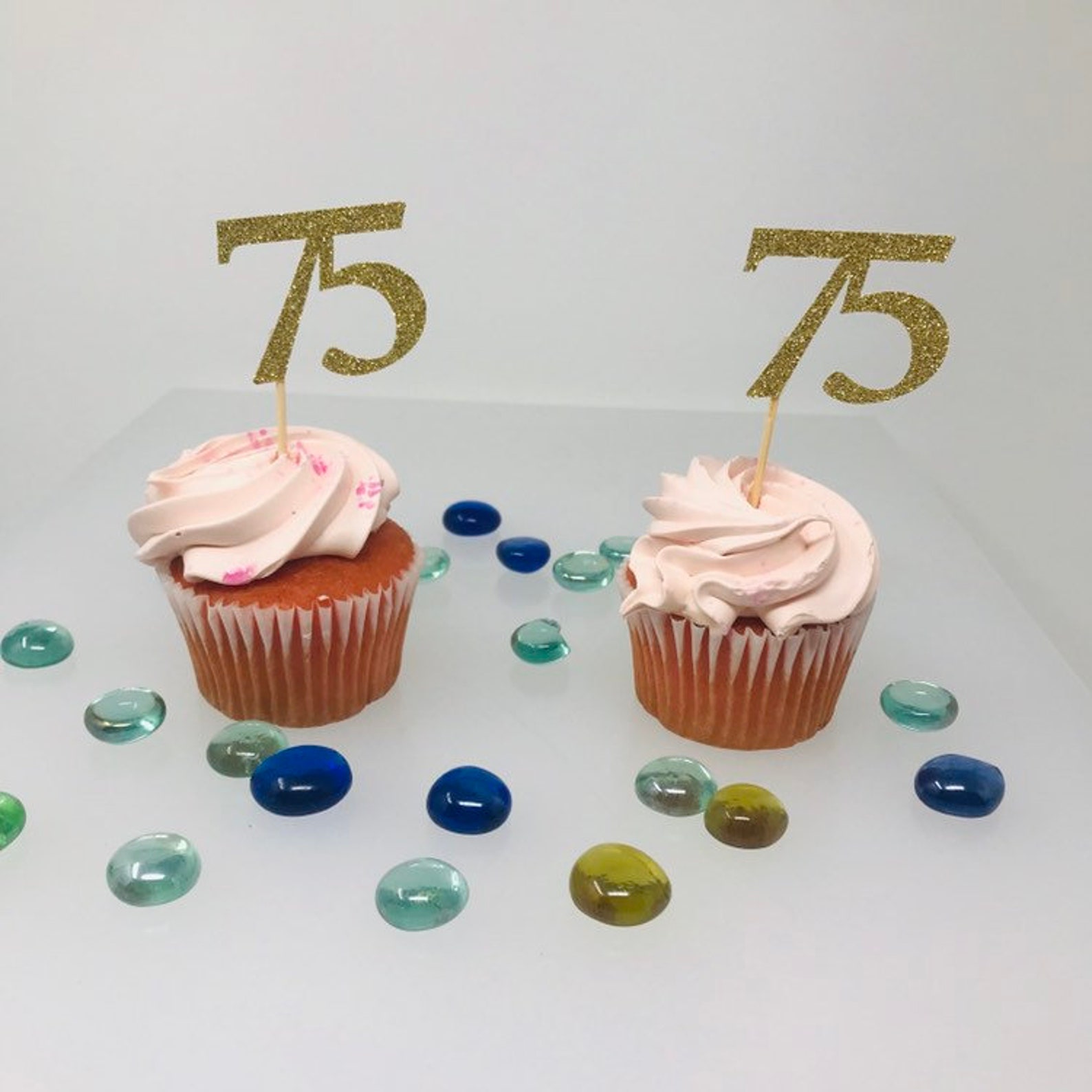 75th Birthday Cupcake Toppers, Birthday Decoration, 75 Cupcake Toppers ...