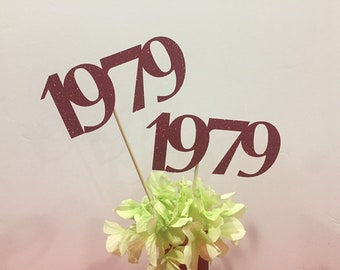 SET OF THREE, 1979 Class Reunion Centerpiece, 40 years class Anniversary, 40th Celebration, Centerpieces, Class Reunion Decoration