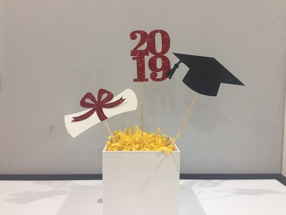 Graduation Party Decorations 2019 Graduation Centerpiece Sticks Red Graduation Decor Class Of 2019 Graduation Decorations Prom 2019