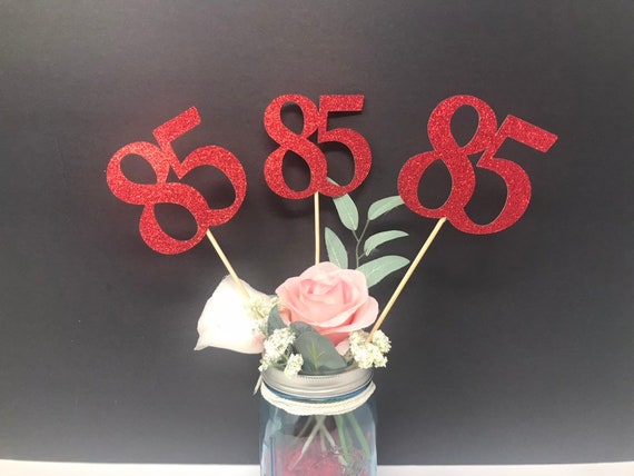 Birthday Centerpiece, 85th Anniversary, 85th Celebration, 85th Birthday decoration, 85th Caketopper, 85 Years Old decoration, Number 85