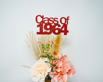 Class of 1964 Reunion Centerpiece: Glitter Anniversary Decoration