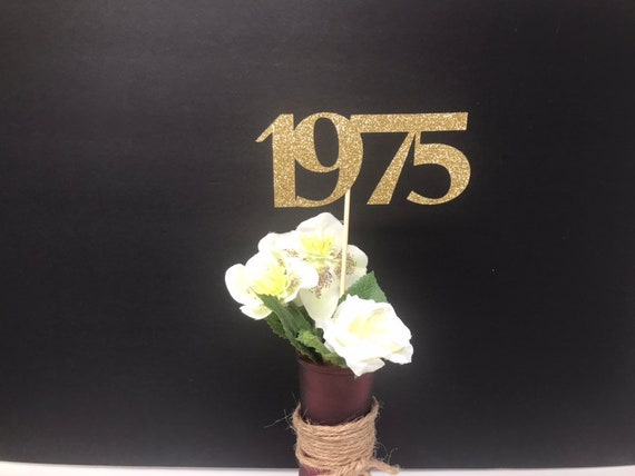 Set of 3 sticks, 1975 Class Reunion Centerpiece, 45 years class Anniversary, 45th Celebration, Centerpieces, Class Reunion Decoration