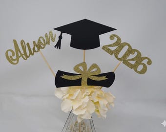 Personalized Graduation centerpieces 2026, Graduation Centerpiece Sticks, Grad 2026, name centerpiece, Graduation decoration, Class of 2026