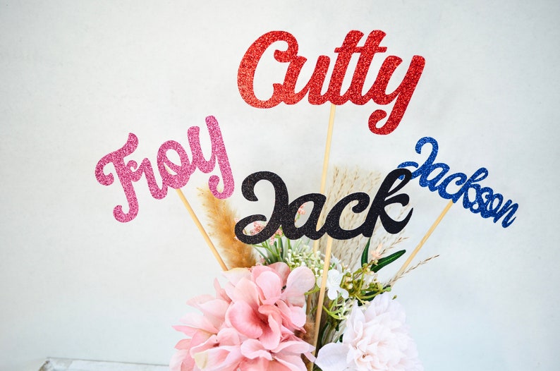 Personalized Name, Name Sticks, Personalized Name Centerpiece Sticks, Party Decorations, Customized Name image 1