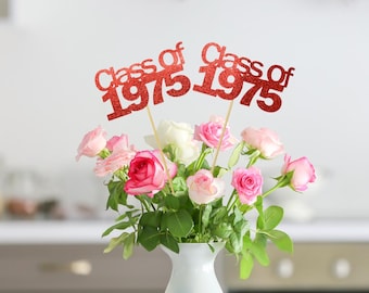 Set of 3 Class of 1975, 1975 Class Reunion Centerpiece, Class of 1975 decorations, Class Reunion 1975 props, ANY YEAR, 50th Class Reunion
