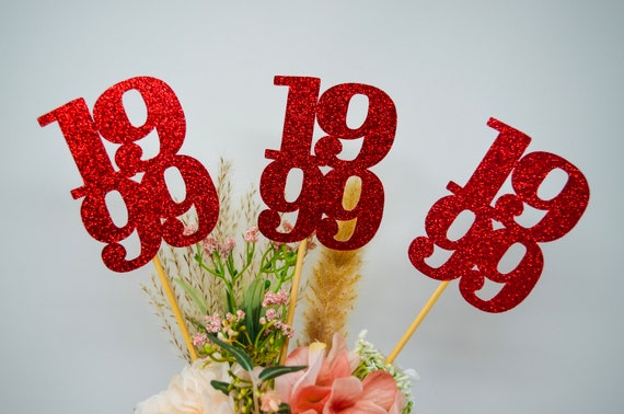 Set of 3 sticks, 1999 Class Reunion Centerpiece, 25 years class Anniversary, 25th Celebration, Centerpieces, Class Reunion Decoration, 1999